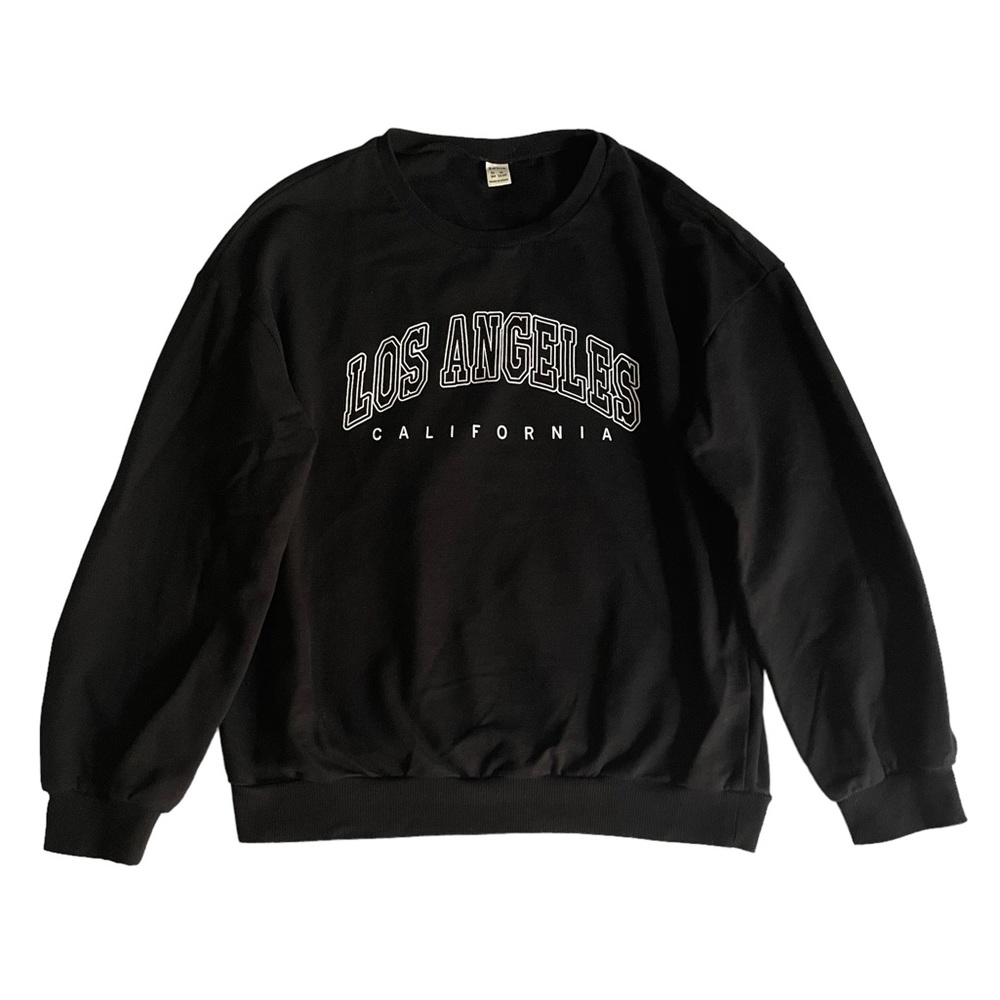 Shein Graphic Letter Sweatshirt In Black